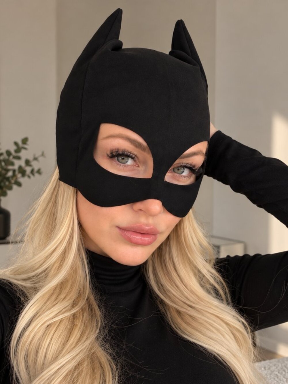 Black Cat Mask with Ears – Halloween / Cosplay